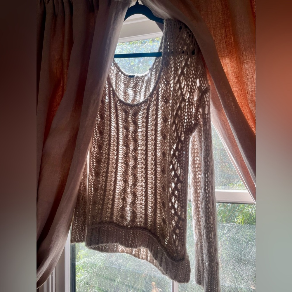 Free People loose knot chunky wool sweater, beige